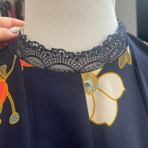 NWOT LC Lauren Conrad 4 Navy Dress Floral Print - Picture 3 of 8